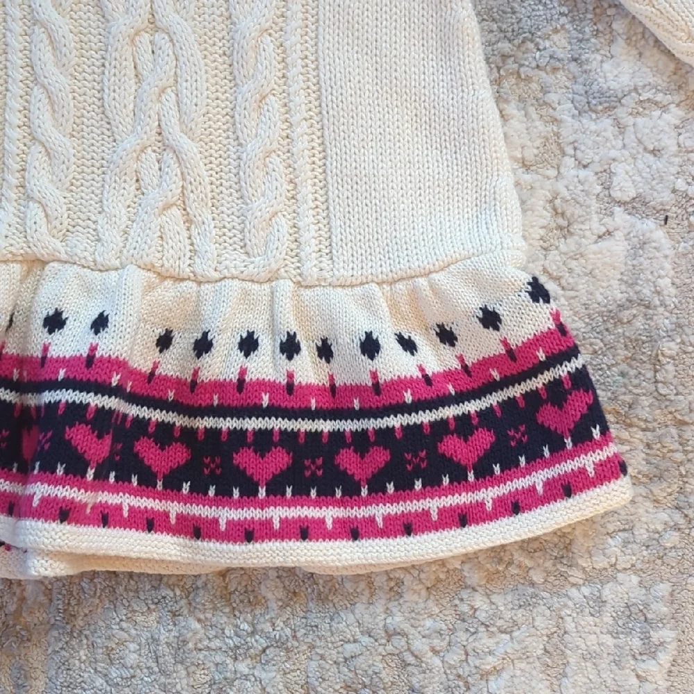 GAP Cream and Pink Knit Sweater Dress Size 3-6 Months